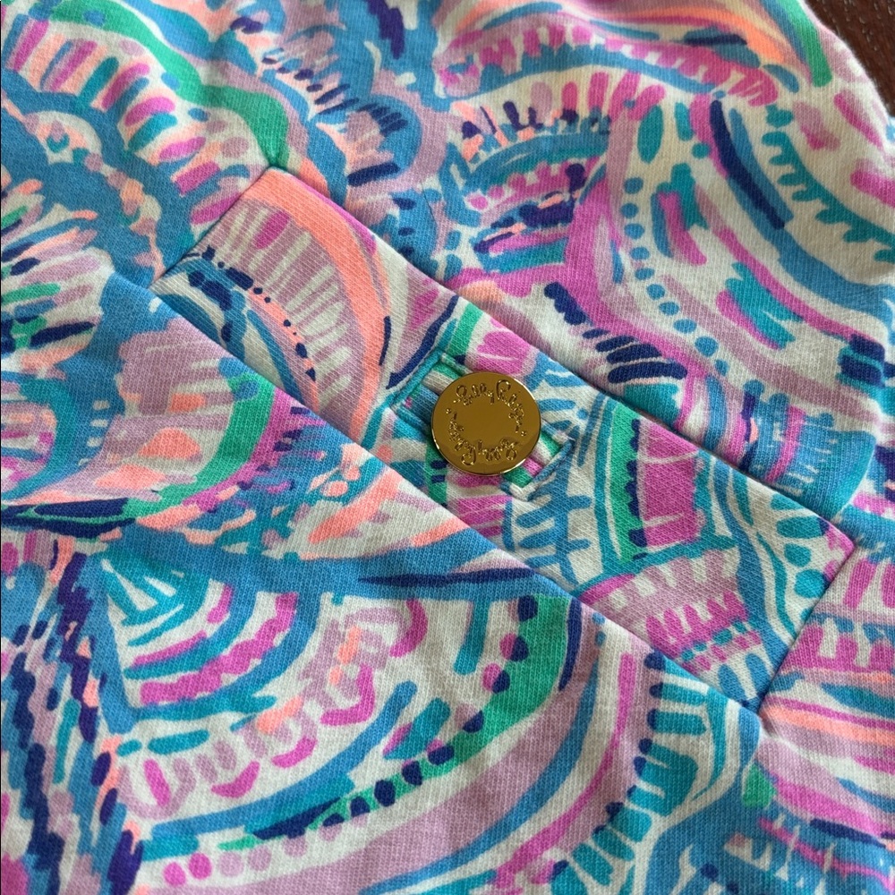 Lilly Pulitzer Happy As a Clam Madison Skort w/ Gold Buttons L skirt pickleball - Picture 2 of 8